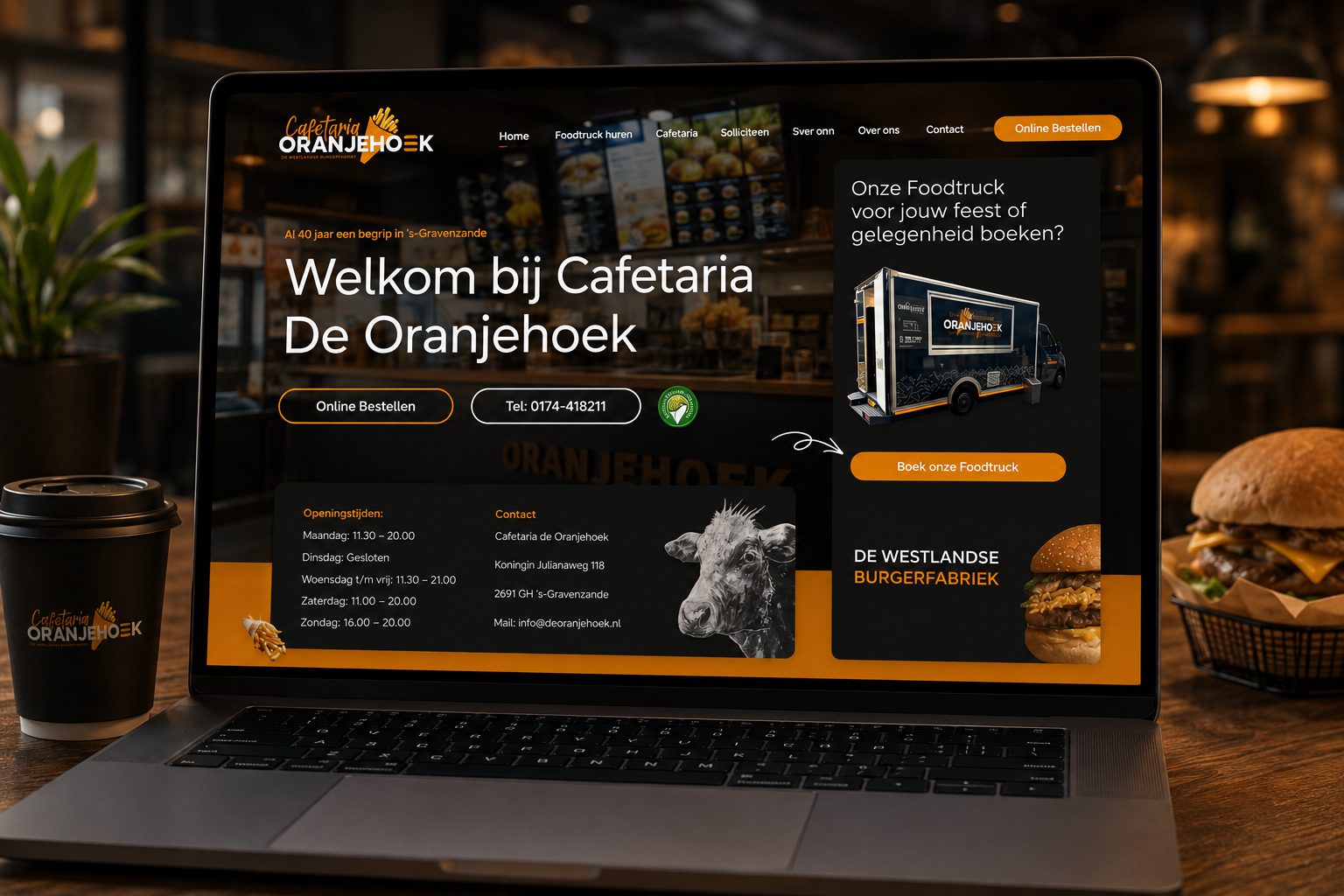 Website Cafetaria De Oranjehoek