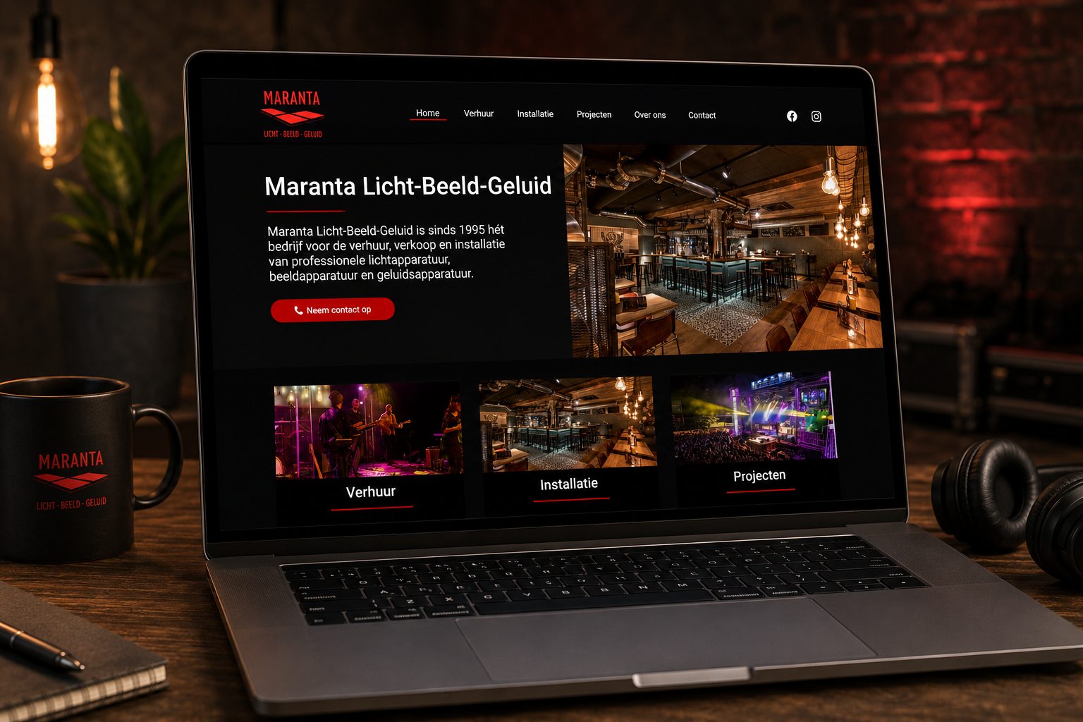 Website Maranta Licht Beeld Geluid