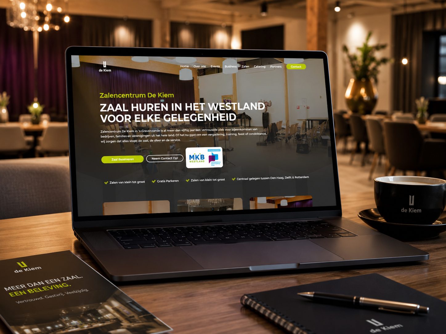 Website De Kiem Party- en vergaderlocatie